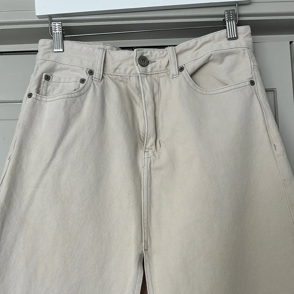 Women's Cream Denim Maxi Skirt - Picture 2 of 7